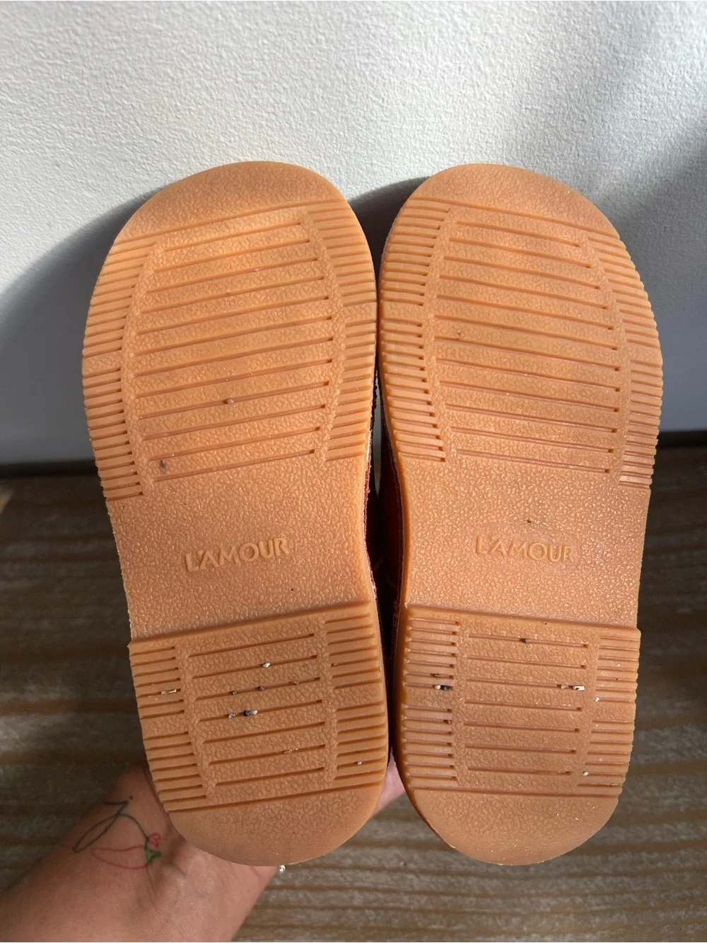 L'Amour Red Leather T-Strap Mary Jane Kids Shoes